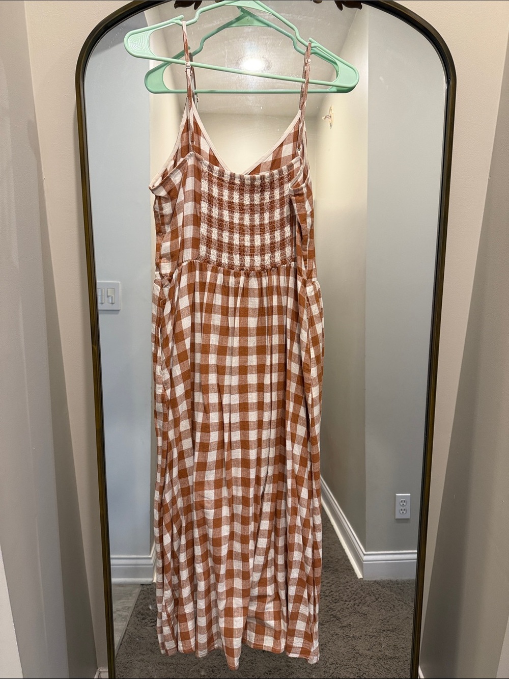 a new day brown and White Gingham Button-Front Maxi Dress - Picture 6 of 7